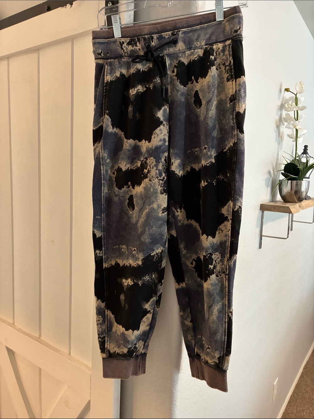 Like New !!JoyLab Black, Gray and Taupe Tie-Dye Track Joggers